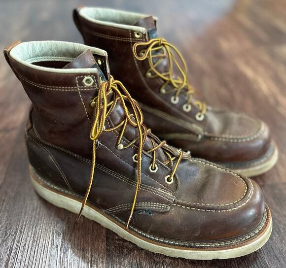 Thorogood Men\'s Brown Leather Heritage Work Boots Size 12